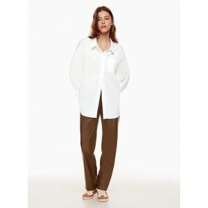 Aritzia Wilfred Relaxed Poplin Button Front Shirt Oversized White NWT Size S